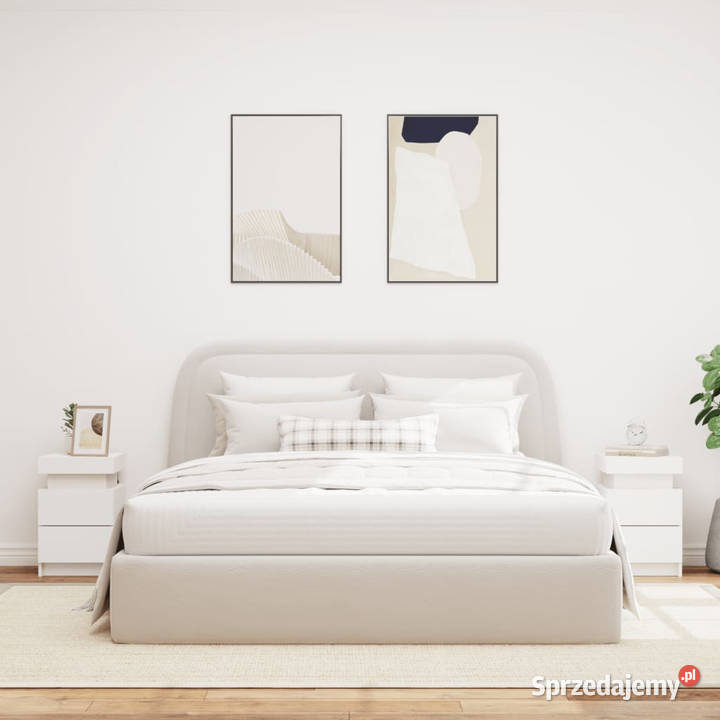 Szafki nocne z oświetleniem LED 2 białe 35x39x55 Warszawa