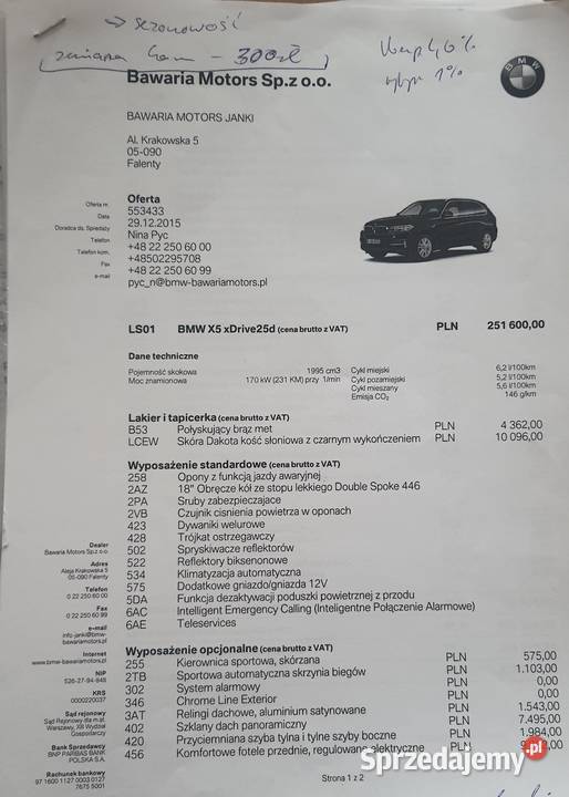 BMW X5 salon 95t szyberdach 1 WŁ Bezwypadkowy
