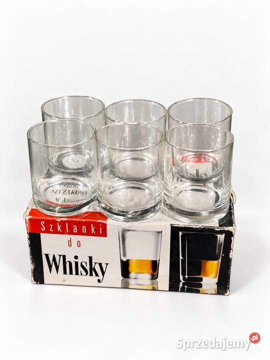 Unikat Komplet 6 szklanek do whisky Krosno Poddębice