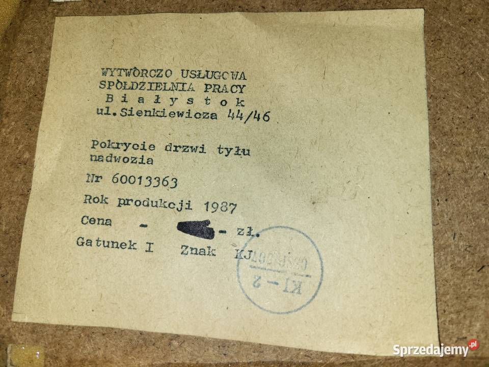 Nysa Żuk Nowa tapicerka pokrycie drzwi tyłu dostawcze Piaseczno