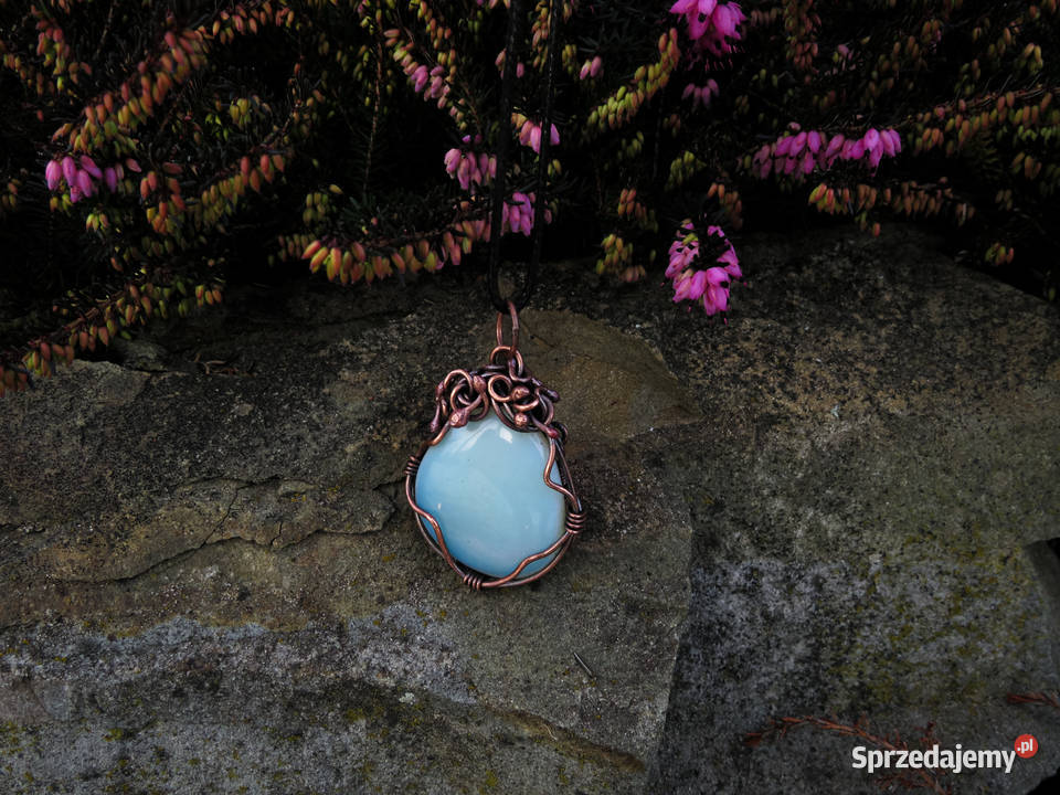 Unikatowy dwustronny wisiorek opalit miedź małopolskie Kraków sprzedam