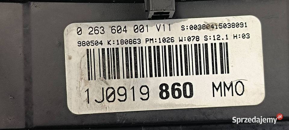 LICZNIK ZEGAR VOLKSWAGEN GOLF IV 1J0919860 Lipno