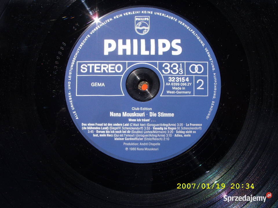 Winyl LP Pop NANA MOUSKEURIDIE STIME Philipa dolnośląskie Wołów