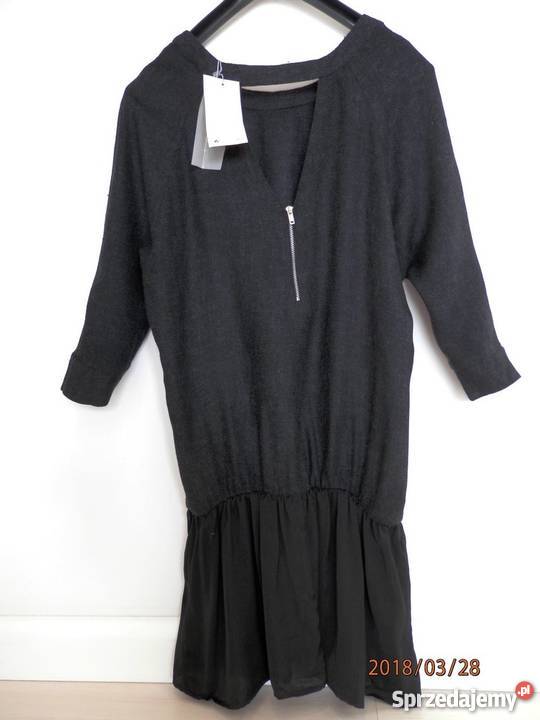 Sukienka Bershka Grafitowa Modne Plecy Nowa Łomża