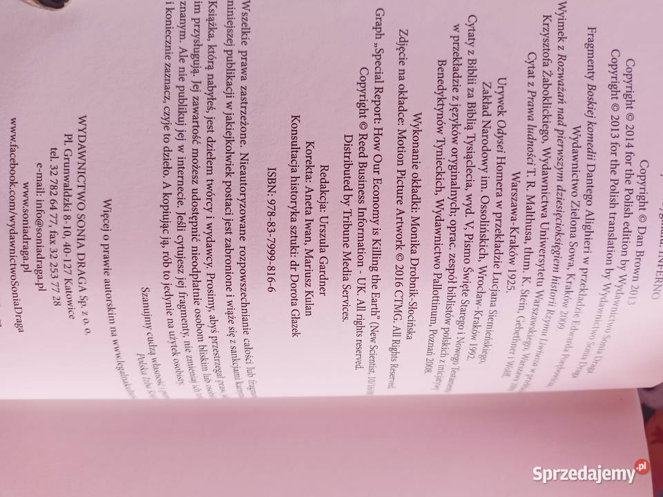 Inferno Brown książki używane księgarnia Proza i poezja