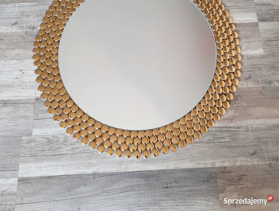 Lustro okrągłe dekoracyjne złote ścienne 50 Przemyśl