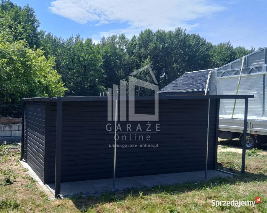 GARAZ BLASZANY 3m x 5m wiata 1m spad tył Brama pomorskie Chojnice