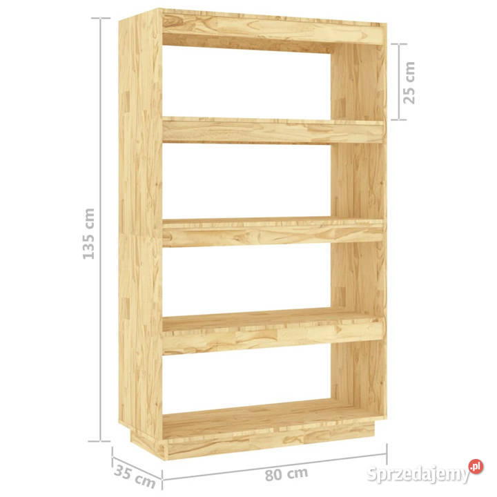 Regał na książkiprzegroda 80x35x135 lite drewno Warszawa sprzedam