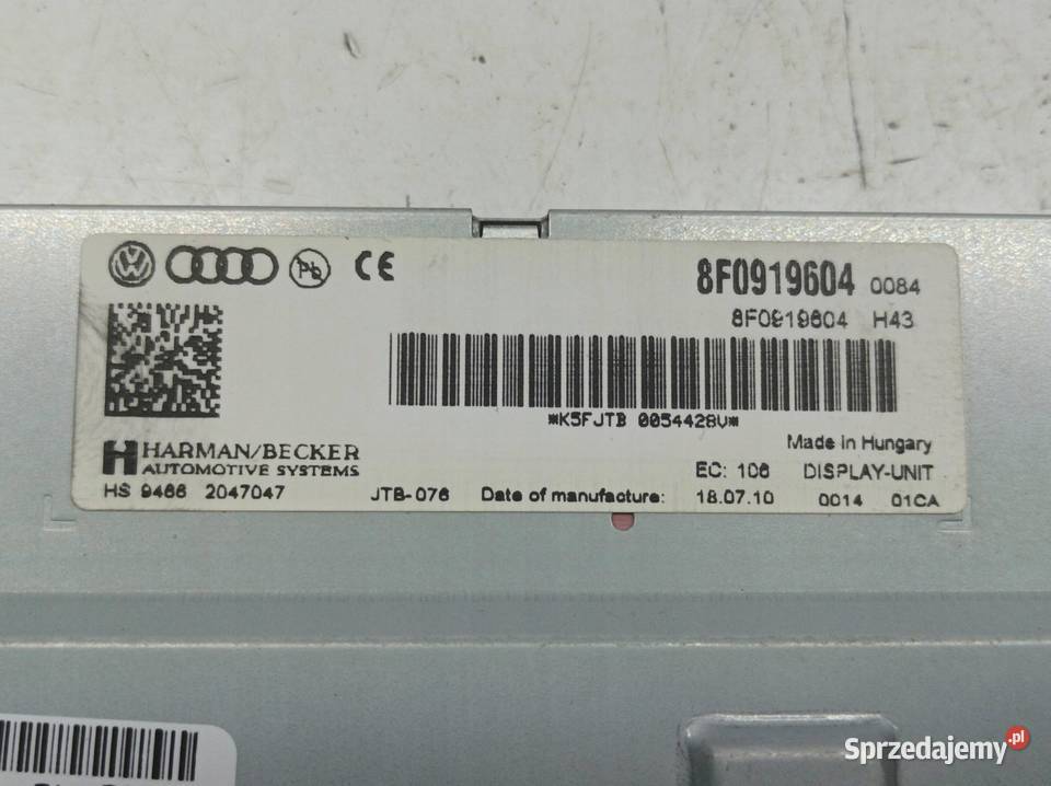 WYŚWIETLACZ 8F0919604 Audi A6 III 20042011 C6 sprzedam