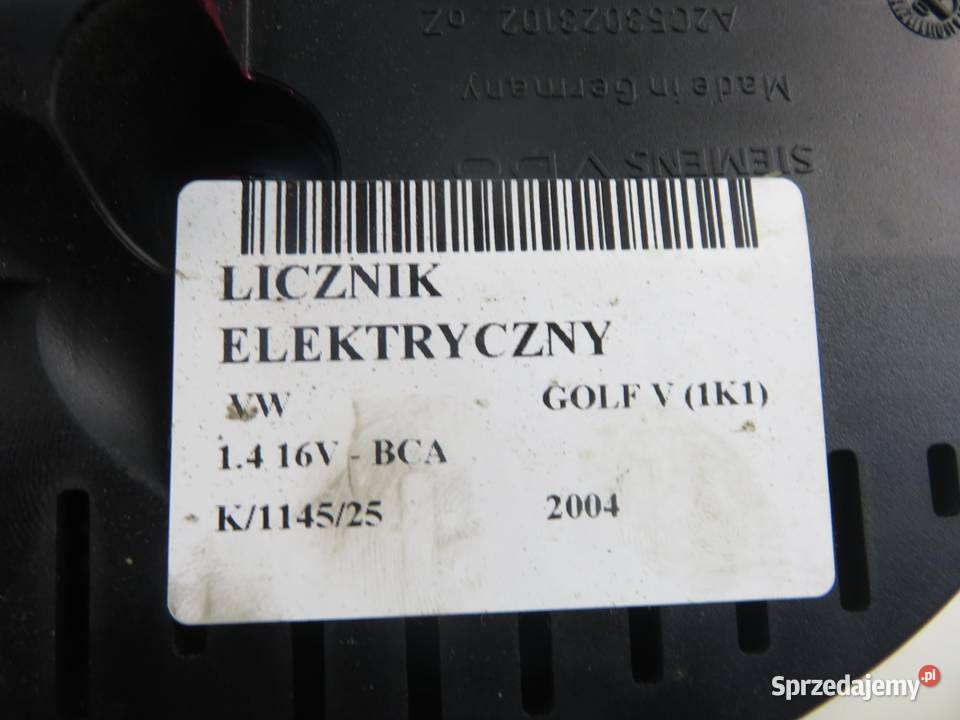LICZNIK VW GOLF V 14 16V 1K0920850P osobowe