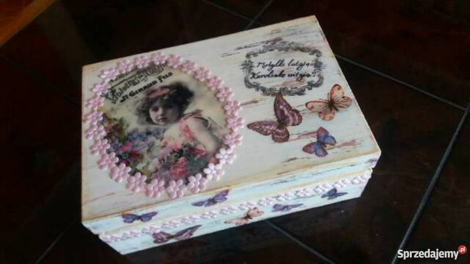 Szkatułka na komunie decoupage DUŻA Legnica sprzedam