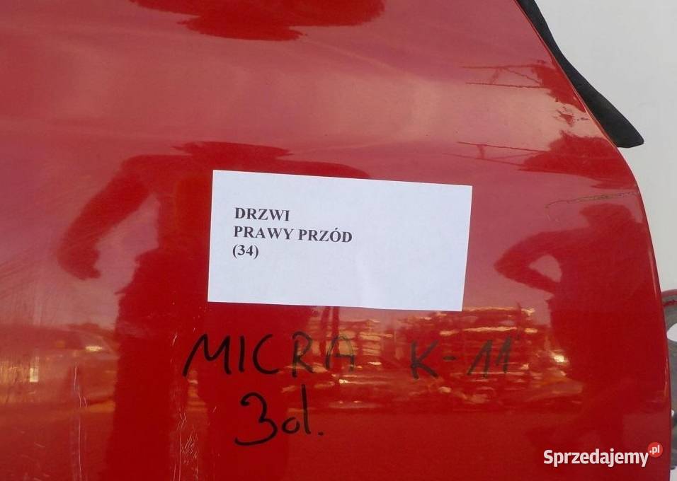NISSAN MICRA K11 3d DRZWI PRAWY PRZÓD wielkopolskie Nowy Tomyśl sprzedam
