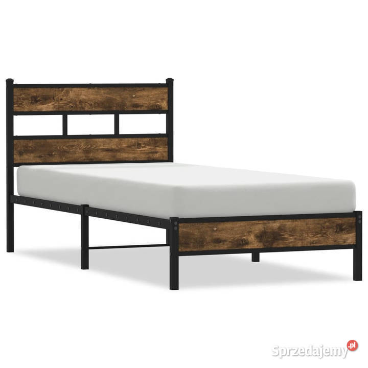 Łóżko z wezgłowiem bez materaca dąb sonoma 196cm