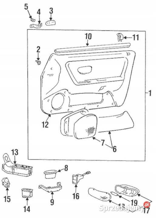 PRZYCISK REGULACJI LUSTEREK HYUNDAI SONATA 9596 osobowe