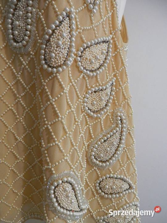 Bluzka Wieczorowa Imprezowa Balowa Kremowa Łomża