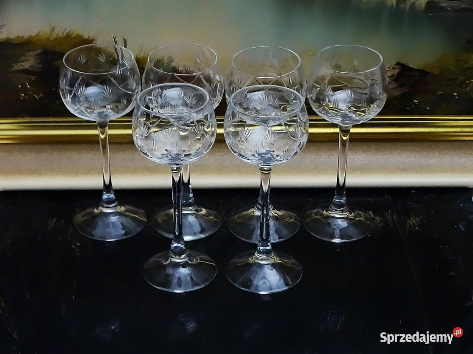 Kieliszki kryształowe zestaw 6 sztuk ręcznie Kieliszki i pucharki lubelskie Biłgoraj sprzedam