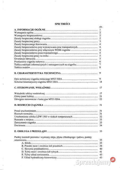 Instrukcja obsługi Pronar MTZ 320A Stalowa Wola