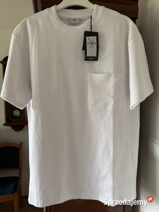 Tshirt koszulka męska S Carry bawełna biała z śląskie Częstochowa