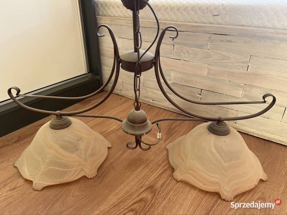 Lampy wiszące żerandol 2 sztuki klosze szklane Gryfice