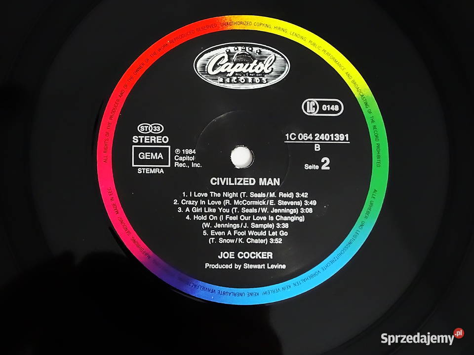 Civilized Man Joe Cocker LP winyl 12 Capitol Płyty i kasety lubelskie