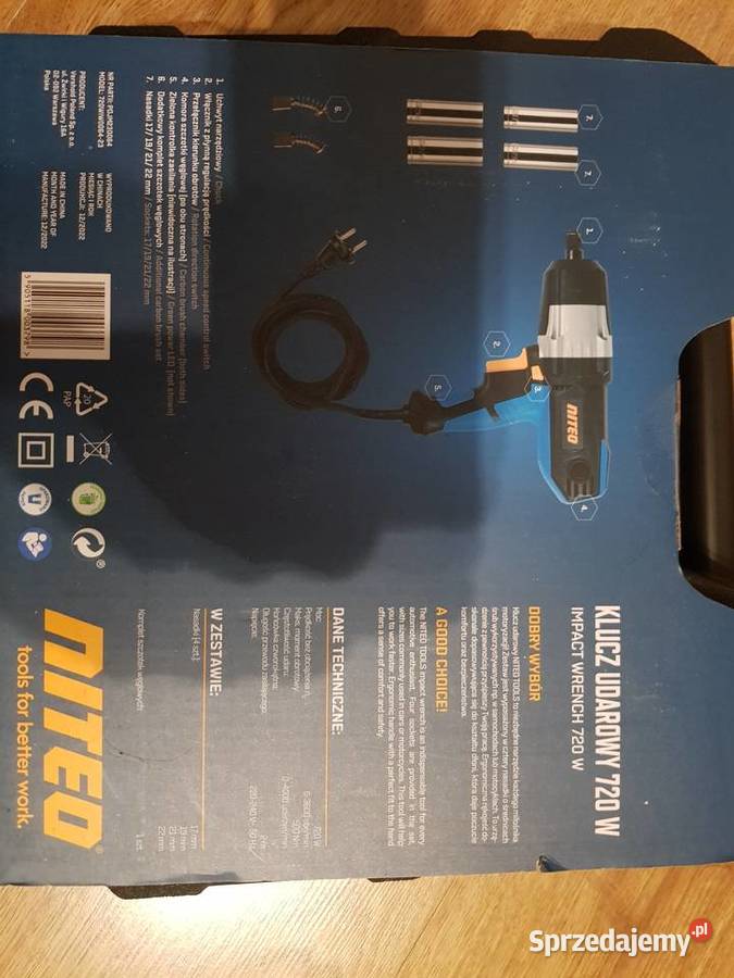 Klucz udarowy elektryczny Niteo 720 W gwarancja Narzędzia łódzkie Bełchatów