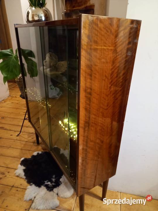 Witryna ptl gablota fornir retro Gdańsk sprzedam