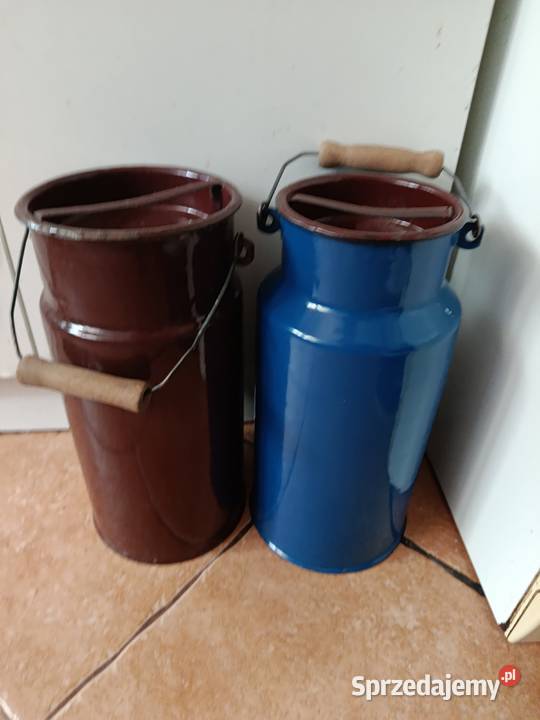 2 kanki emalia 5 litrów z PRL duże Choszczno