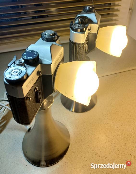 Lampki stołowe led z aparatu retro loft vintage Kłocko
