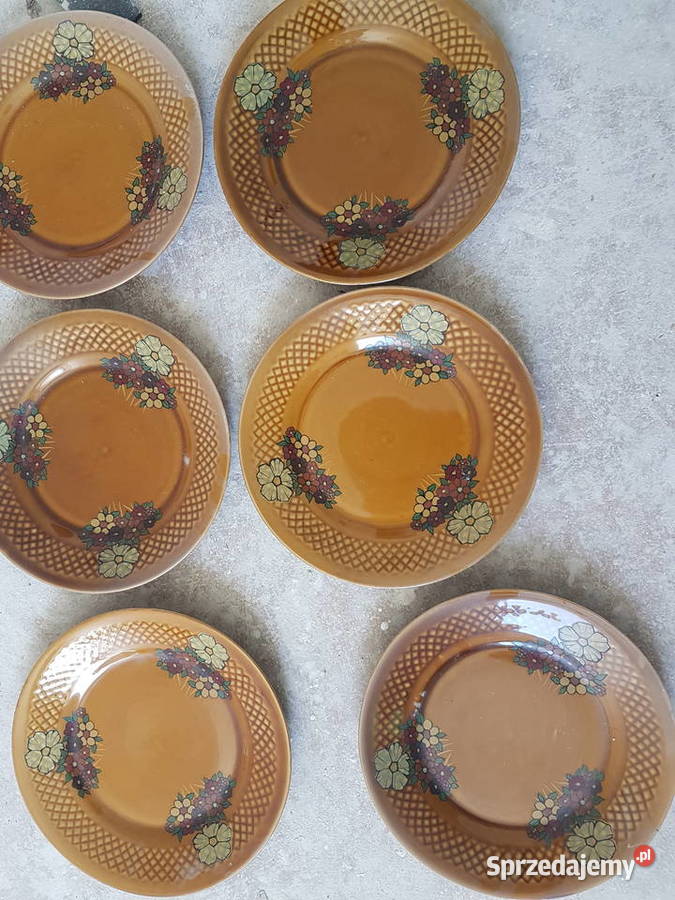 Talerzyki deserowe kwiaty Tułowice kpl6 Brzeg