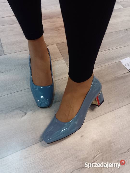 40 Niebieskie szare czółenka wieczorowe z 25.5cm Kraków