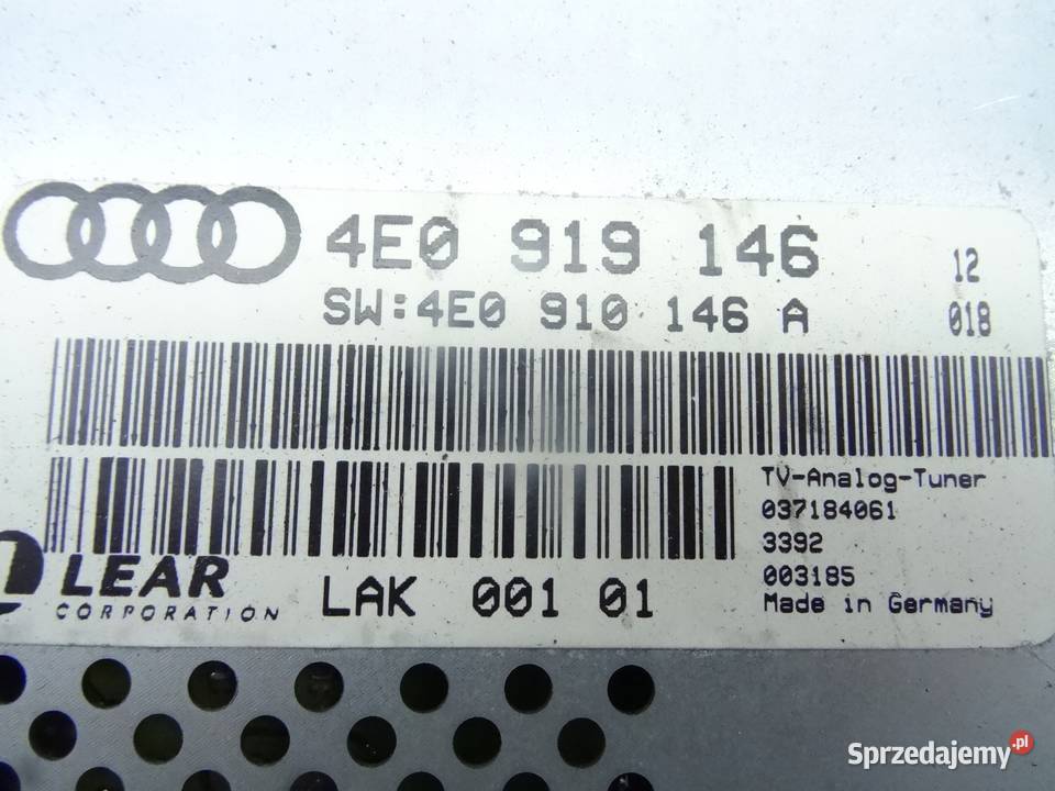 4E0919146 AUDI A8 D3 MODUL STEROWNIK TUNER TV sprzedam