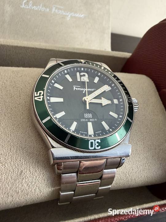 Zegarek męski Ferragamo 1898 Quartz Green Dial Zegarki i Biżuteria Warszawa