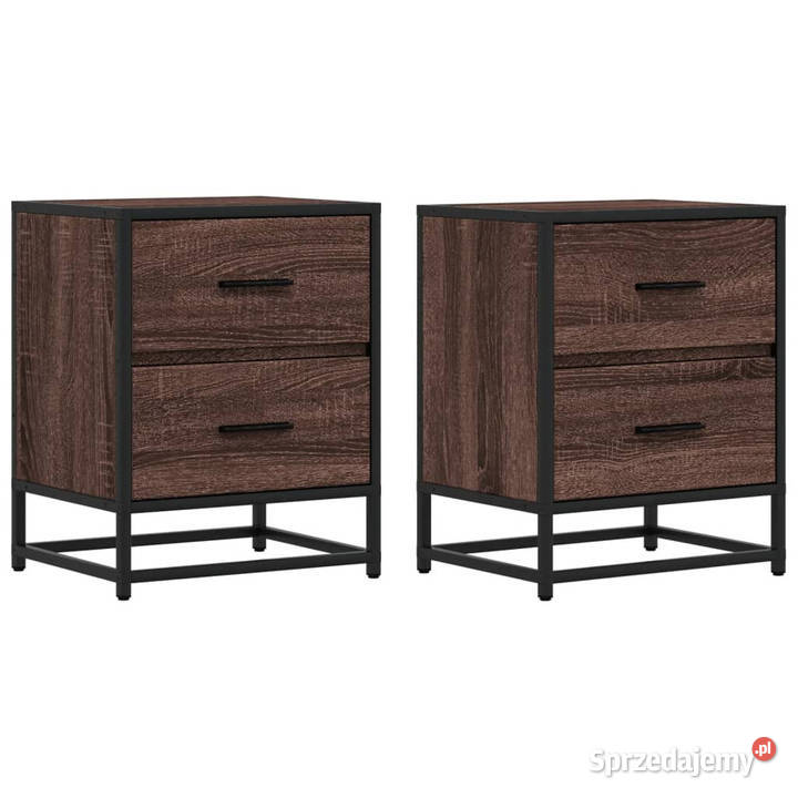 Szafki nocne 2 brązowy dąb 40x31x50 WM848683 mazowieckie Warszawa