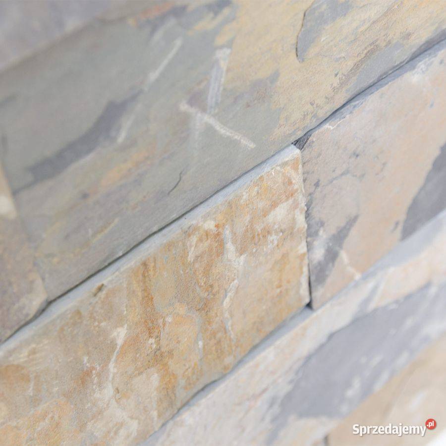 Płytki Łupek California Gold naturalny 30x10x1 Łódź