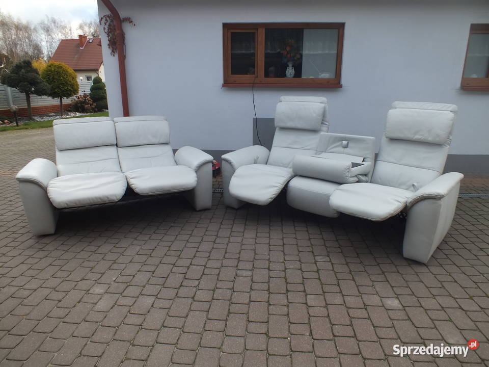 Komplet wypoczynkowy zestawy kanap ze skóry