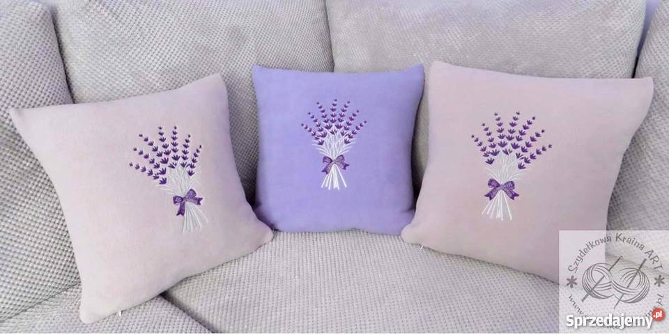 Poduszka z haftem LAWENDY styl prowansalski Toruń