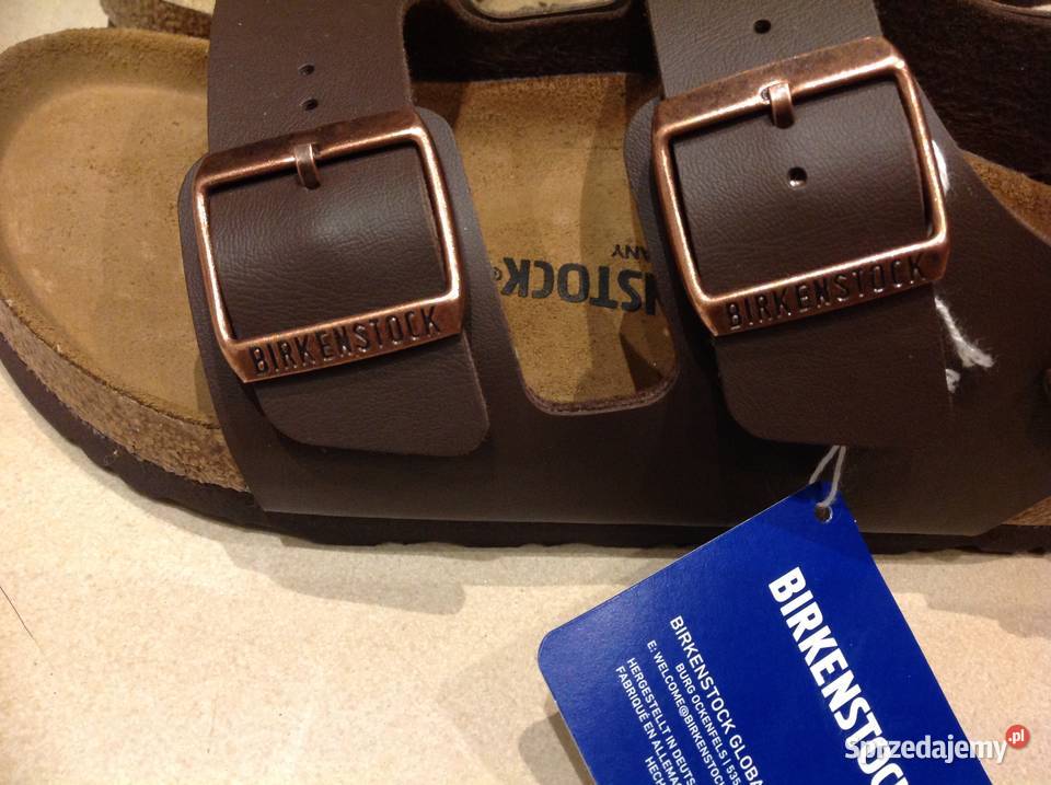 Brązowe Sandały Męskie BIRKENSTOCK 39 skórzane Nowa Sól