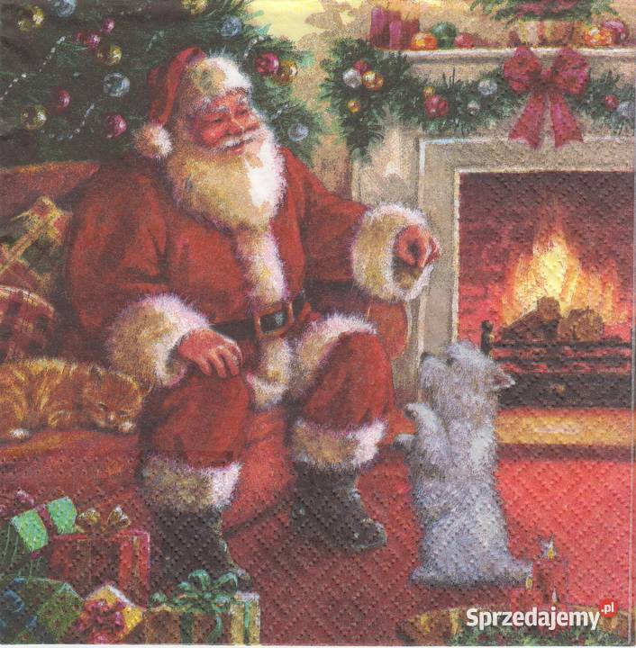 Dekupaż serwetki Mikołaj Boże Narodzenia Choinka świętokrzyskie Skarżysko-Kamienna