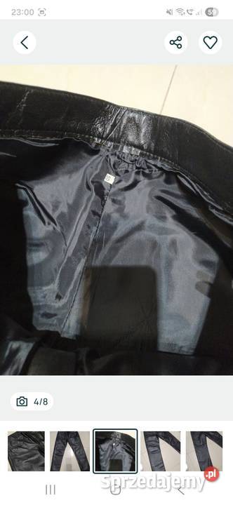 Czarne spodnie Bies 50 Skóra naturalna  Kraków sprzedam