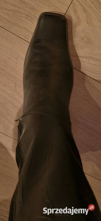 Botki skórzane czarne do pół łydki Kozaki Gdańsk sprzedam