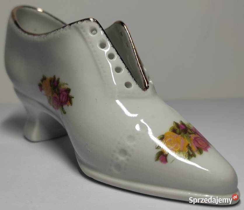 Porcelanowy bucik but z porcelany kwiaty kwiatki
