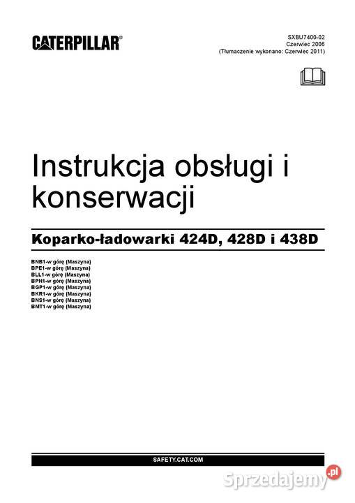 CAT 428D 424D 438D koparkoładowarka Instrukcja Kraków