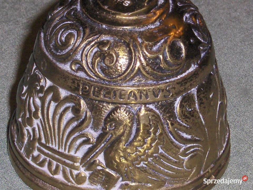 Stary Vintage dzwonek mosiężny Marcvs Angelvs Łódź