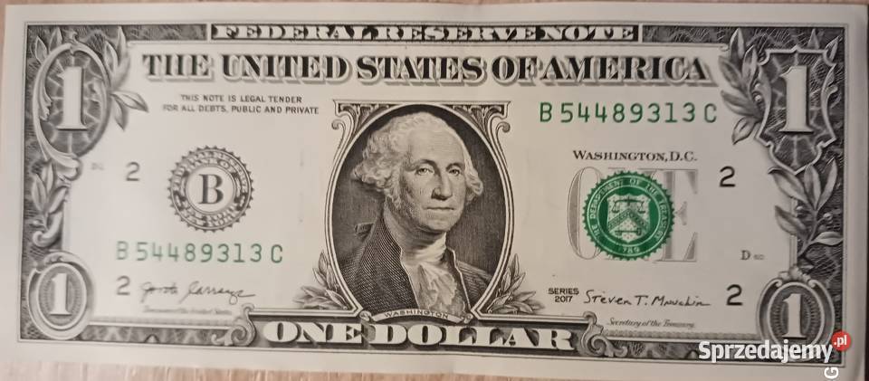 1 Dolar USA 2017 r G Washington men B York Konin