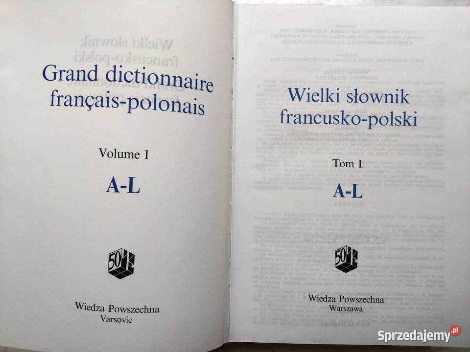 Wielki Słownik FrancuskoPolski Wiedza Powszechna Warszawa