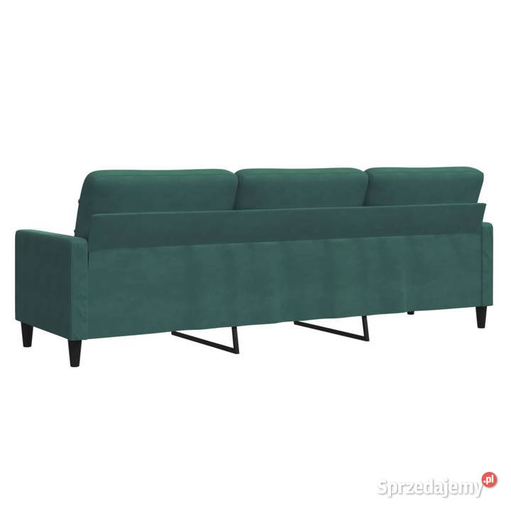 Sofa 3osobowa ciemnozielony 210 obita aksamitem sprzedam