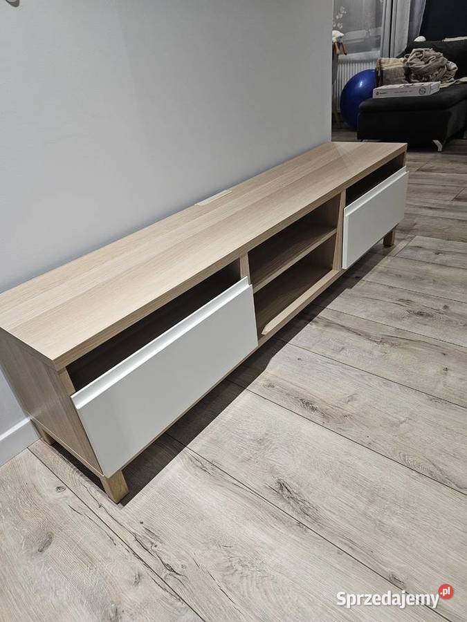 IKEA BESTA szafka RTV 180x485x415 dąb bielony 48.5cm śląskie Gliwice sprzedam