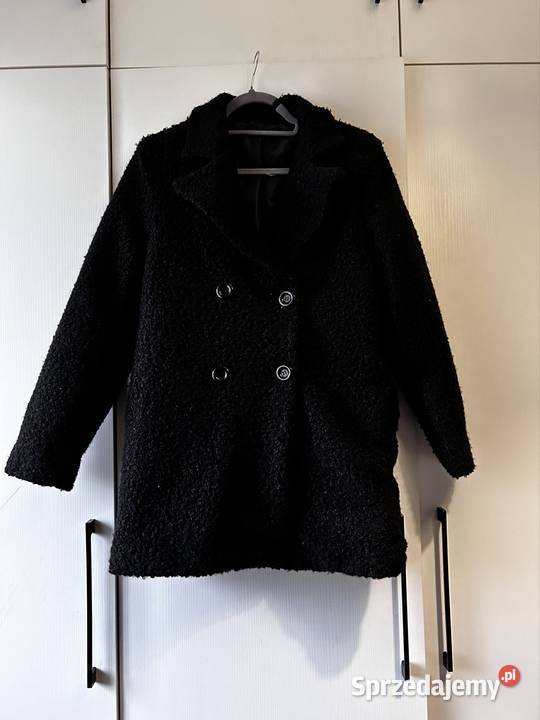 Płaszcz damski LXL czarny płaszcz damski boucle