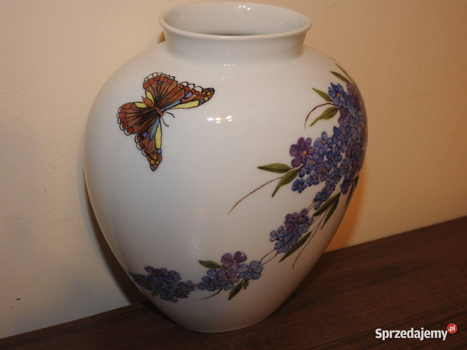 Piękny sygnowany porcelanowy wazon niemiecki Inowrocław