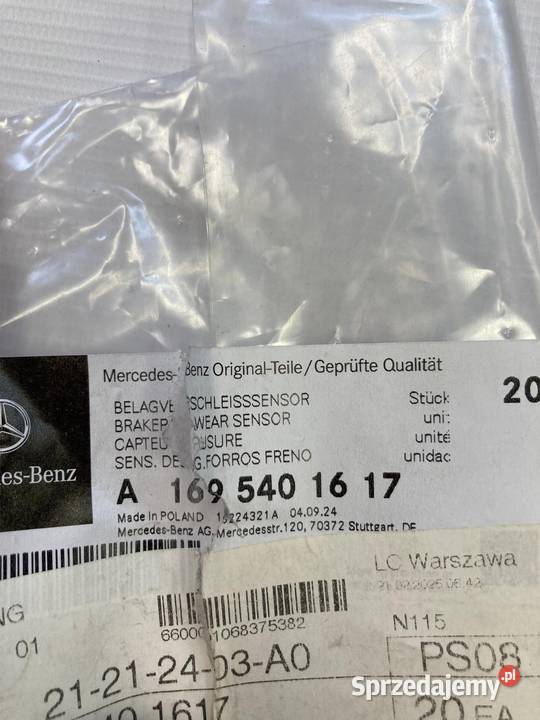 czujnik zużycia klocków mercedes A1695401617 Częstochowa